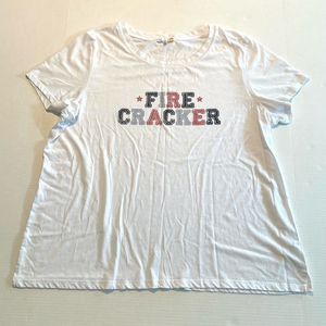 C&C California Firecracker White T-shirt womens 2X ‎ NWOT